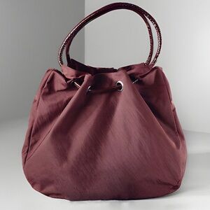 Hobo International Elizabeth Nylon & Leather Tote Bag in Eggplant
